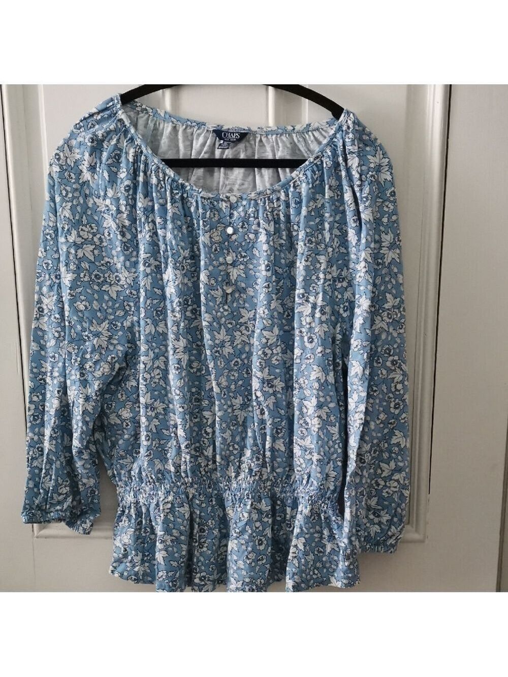 CHAPS Peasant Boho Cottagecore Peasant 100 % Cotton Top Size 2XL